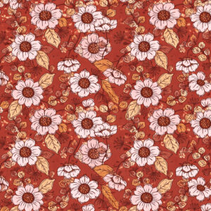 Coupon tissu 3x1,6 ml - Collection Privée - Anémone Terracota