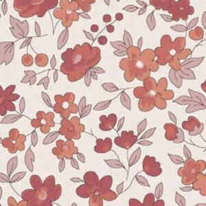 Coupon tissu 3x1,6 ml - Collection Privée - Mini fleurs terracotta