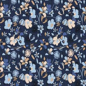 Coupon tissu 3x1,6 ml - Collection Privée - Mini fleurs marine et beige