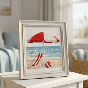 Kit de point de croix "BORD DE MER ROUGE" - Marie Coeur