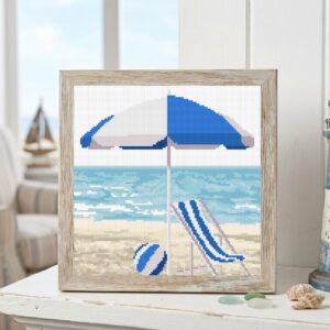 Kit de point de croix "BORD DE MER BLEU" - Marie Coeur