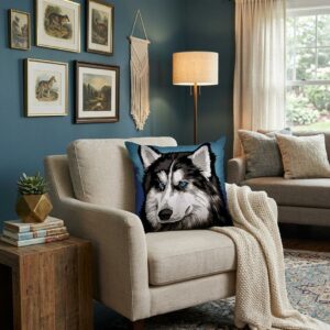 Embroidery Cushion Kit - SEG de PARIS - Husky Wolf