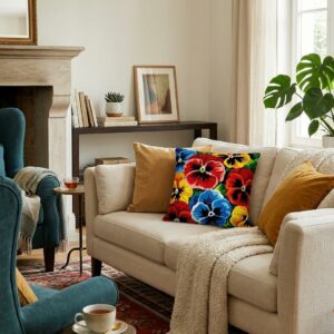 Embroidery Cushion Kit - SEG de PARIS - Pansies Tapestry