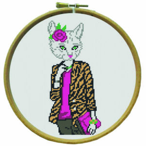 Kit de point de croix "LOLA LA CHATTE" - Marie Coeur