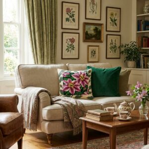 Margot de Paris Needlepoint Pillow Kit - Clematis Flowers - Made in France