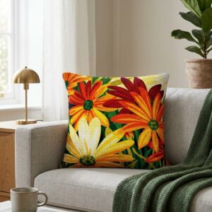 Margot de Paris Needlepoint Cushion Kit - Solar Floral Design