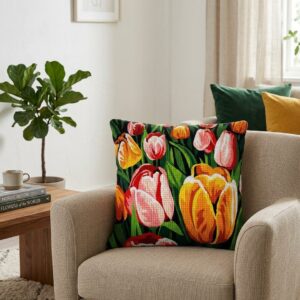 Margot de Paris Needlepoint Cushion Kit - Vibrant Tulips