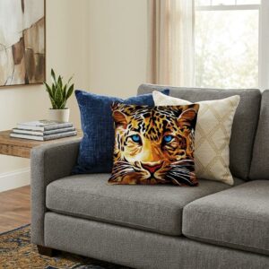 Tiger Embroidery Cushion Kit by Margot de Paris - Interstiss | 100% Cotton | Made in France