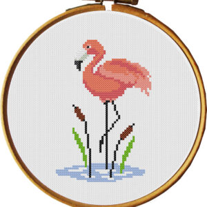 Kit point de croix – Princesse – FLAMANT ROSE