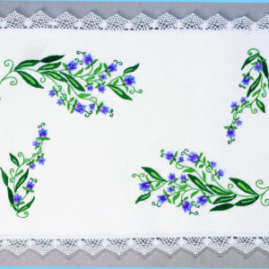 Bluebells floral motifs embroidery placemats - Margot Broderie