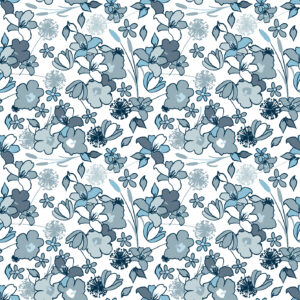 Fabric swatch 3×1.6m – Collection Privée – Azure Blue Floral